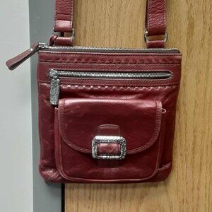 Brighton Beckett Burgundy Leather Crossbody bag Organizer